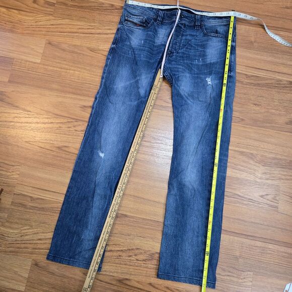 Diesel Jeans Men 33x30 Blue Safado Slim Straight Leg Cotton Stretch C84MX Grunge - Picture 5 of 13